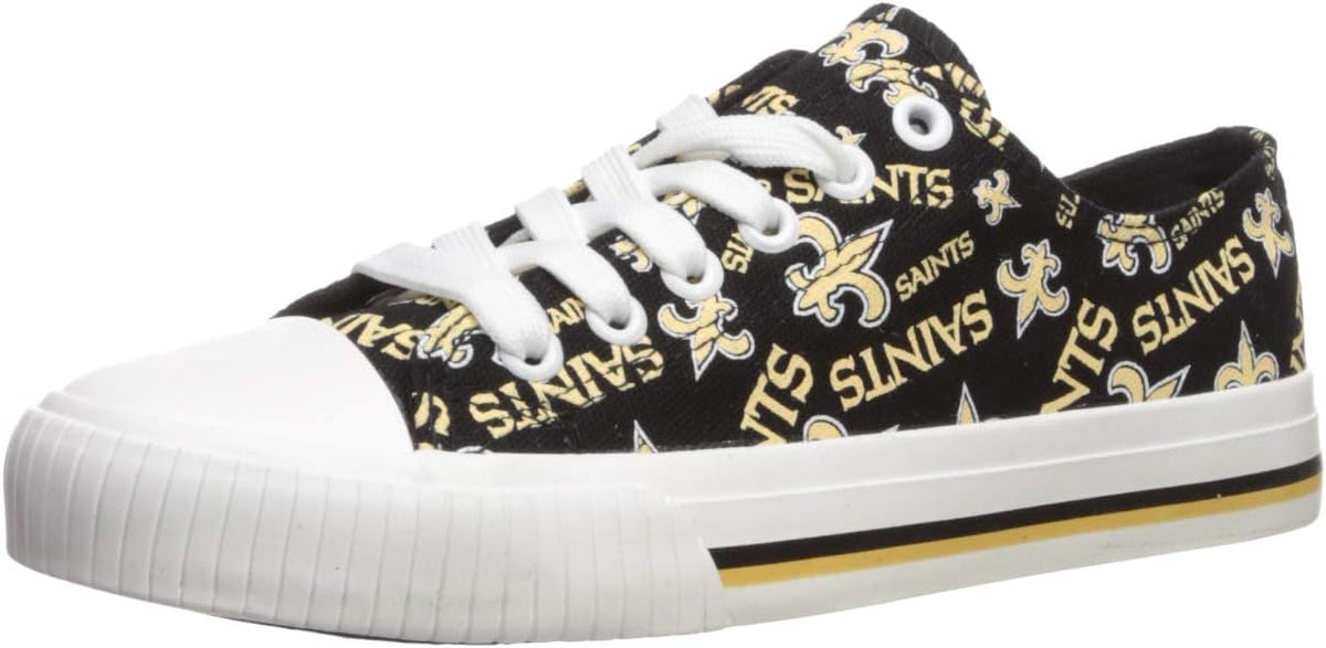 FOCO Womens  Team Logo Ladies Fashion Repeat Print Low Top Canvas Sneakers Shoes