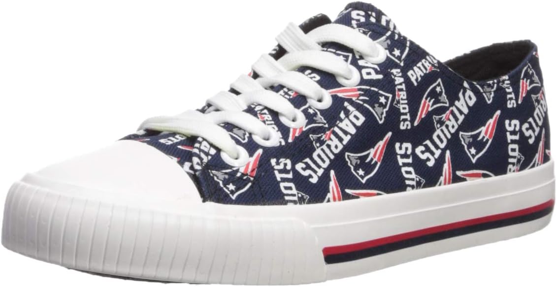 FOCO Womens  Team Logo Ladies Fashion Repeat Print Low Top Canvas Sneakers Shoes