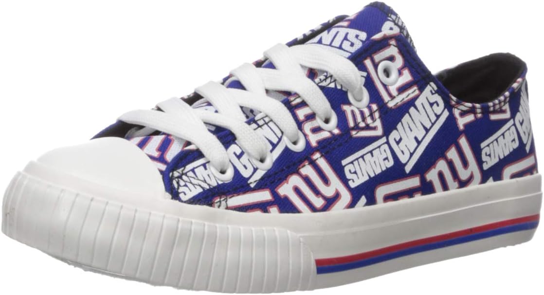 FOCO Womens  Team Logo Ladies Fashion Repeat Print Low Top Canvas Sneakers Shoes