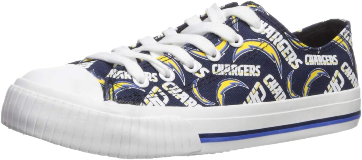 FOCO Womens  Team Logo Ladies Fashion Repeat Print Low Top Canvas Sneakers Shoes