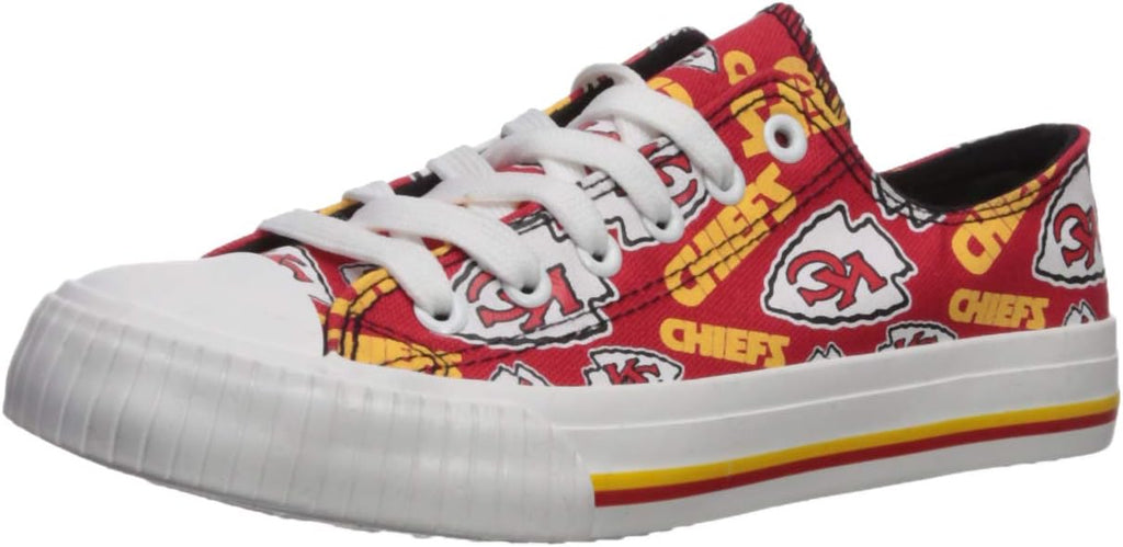 FOCO Womens  Team Logo Ladies Fashion Repeat Print Low Top Canvas Sneakers Shoes