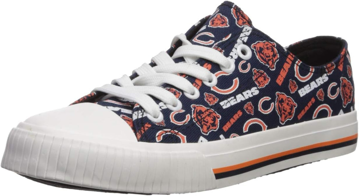 FOCO Womens  Team Logo Ladies Fashion Repeat Print Low Top Canvas Sneakers Shoes
