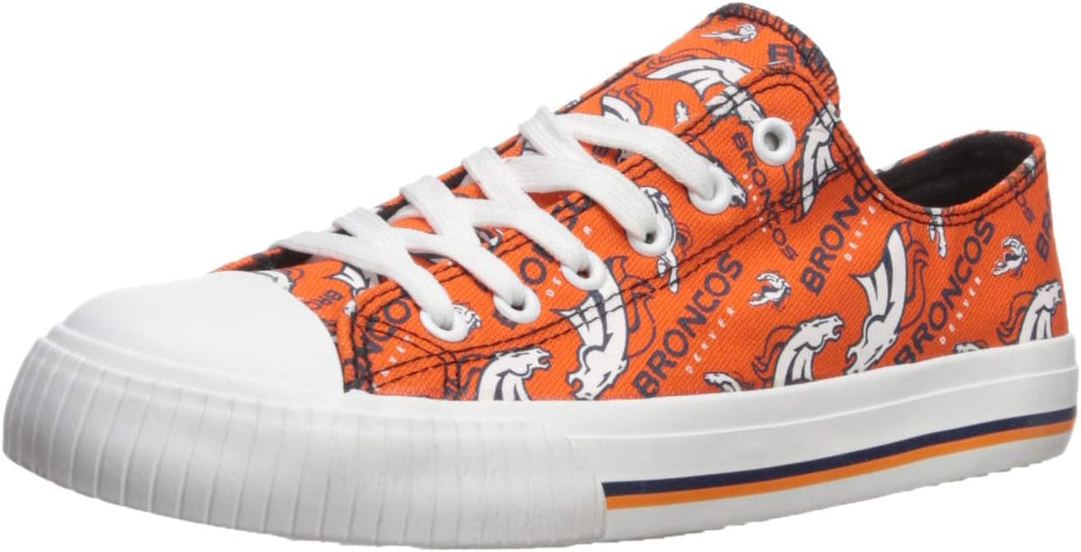 FOCO Womens  Team Logo Ladies Fashion Repeat Print Low Top Canvas Sneakers Shoes