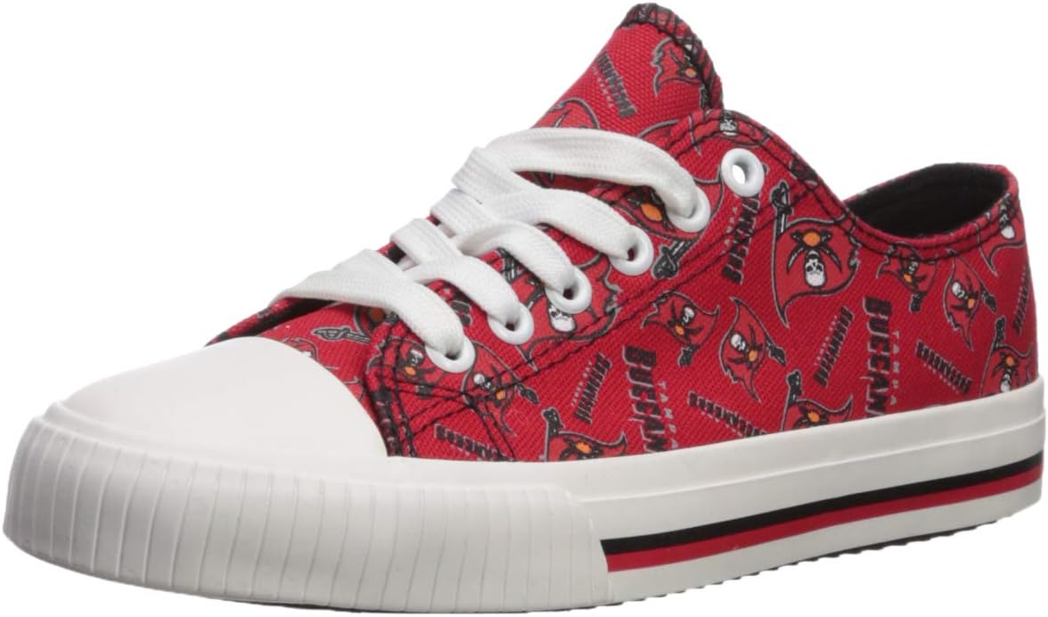 FOCO Womens  Team Logo Ladies Fashion Repeat Print Low Top Canvas Sneakers Shoes