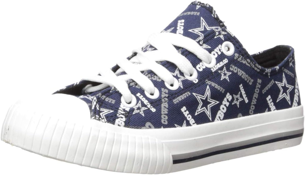 FOCO Womens  Team Logo Ladies Fashion Repeat Print Low Top Canvas Sneakers Shoes