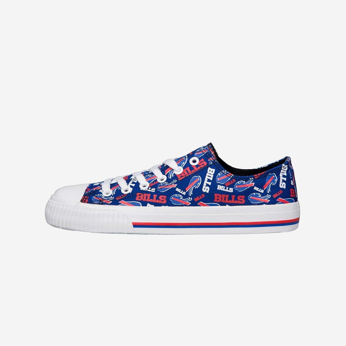 FOCO Womens  Team Logo Ladies Fashion Repeat Print Low Top Canvas Sneakers Shoes