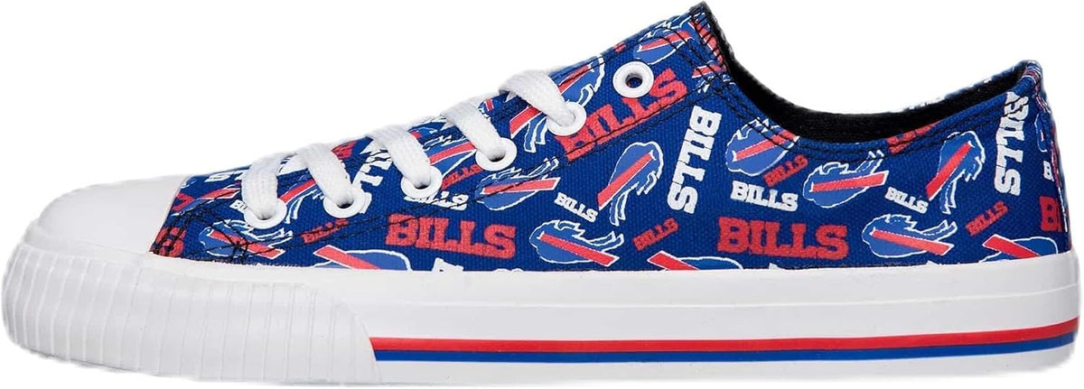 FOCO Womens  Team Logo Ladies Fashion Repeat Print Low Top Canvas Sneakers Shoes