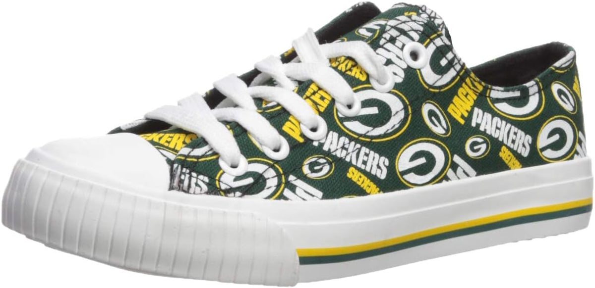 FOCO Womens  Team Logo Ladies Fashion Repeat Print Low Top Canvas Sneakers Shoes