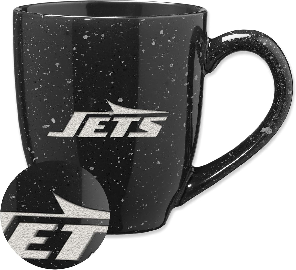 Rico Industries Football 16 oz Team Color Laser Engraved Speckled Ceramic Coffee Mug