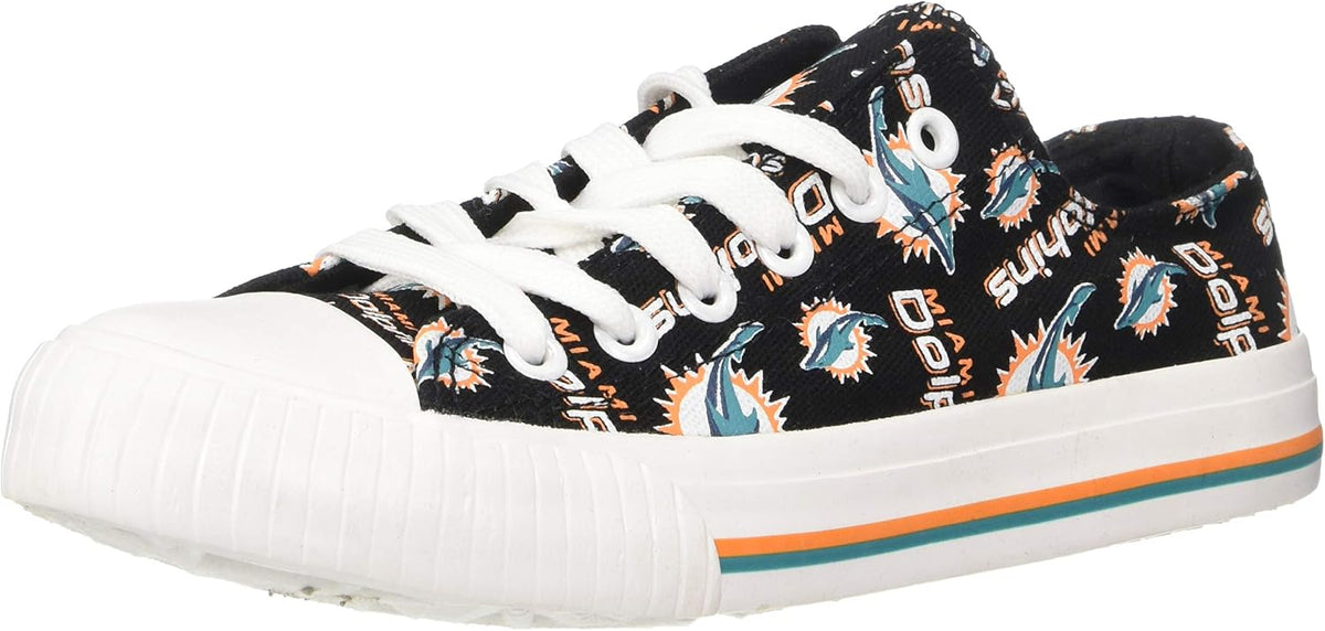 FOCO Womens  Team Logo Ladies Fashion Repeat Print Low Top Canvas Sneakers Shoes