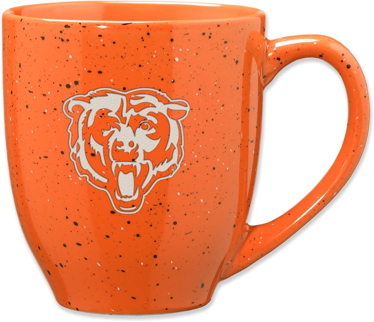 Rico Industries Football 16 oz Team Color Laser Engraved Speckled Ceramic Coffee Mug