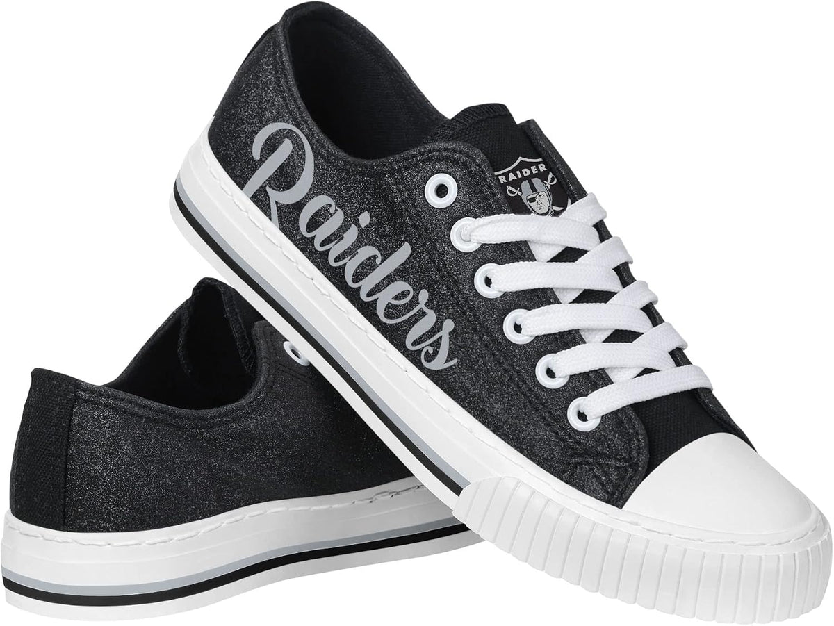 FOCO Womens Team Logo Ladies Fashion Color Glitter Low Top Canvas Sneakers Shoes