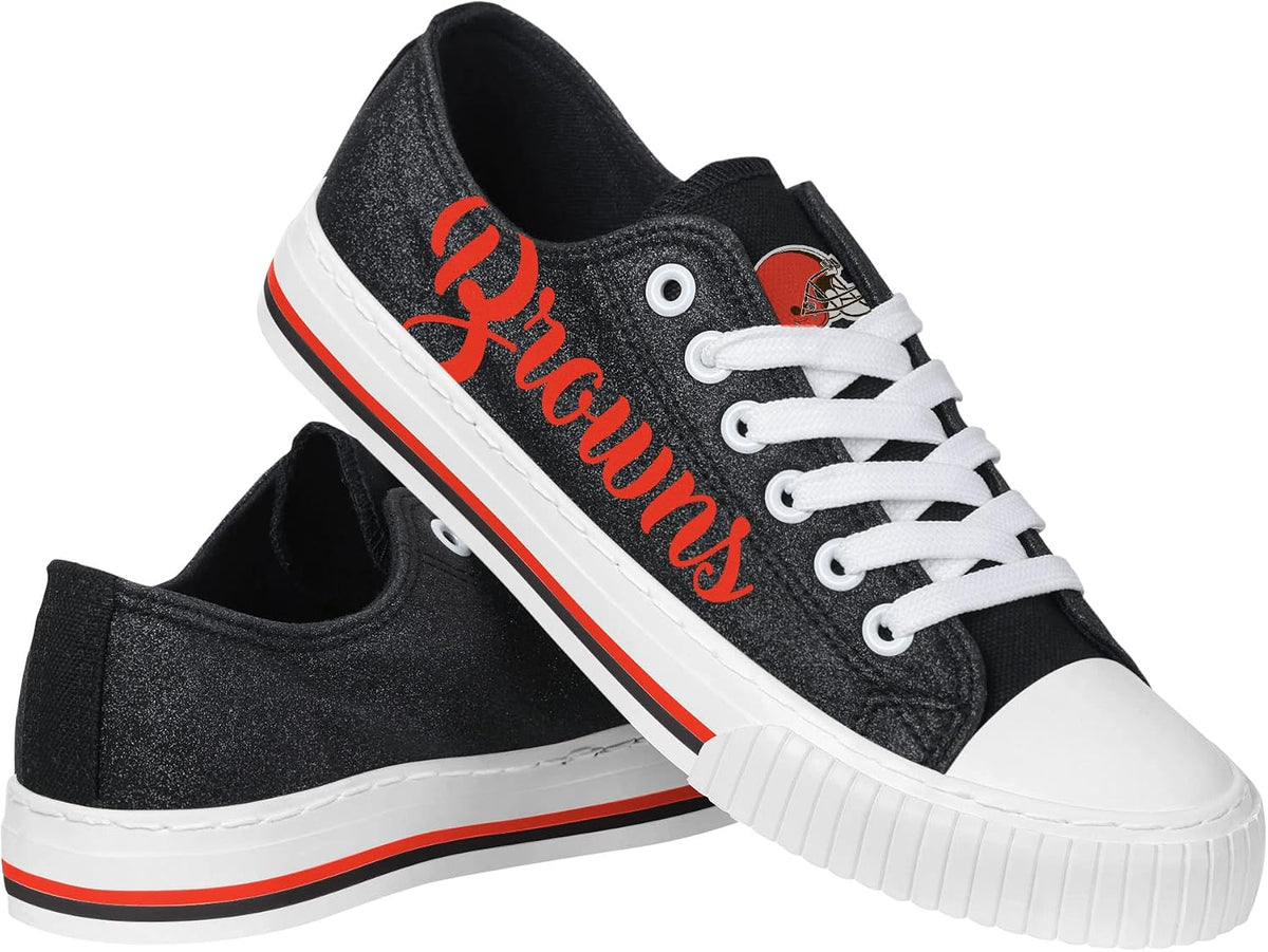 FOCO Womens Team Logo Ladies Fashion Color Glitter Low Top Canvas Sneakers Shoes