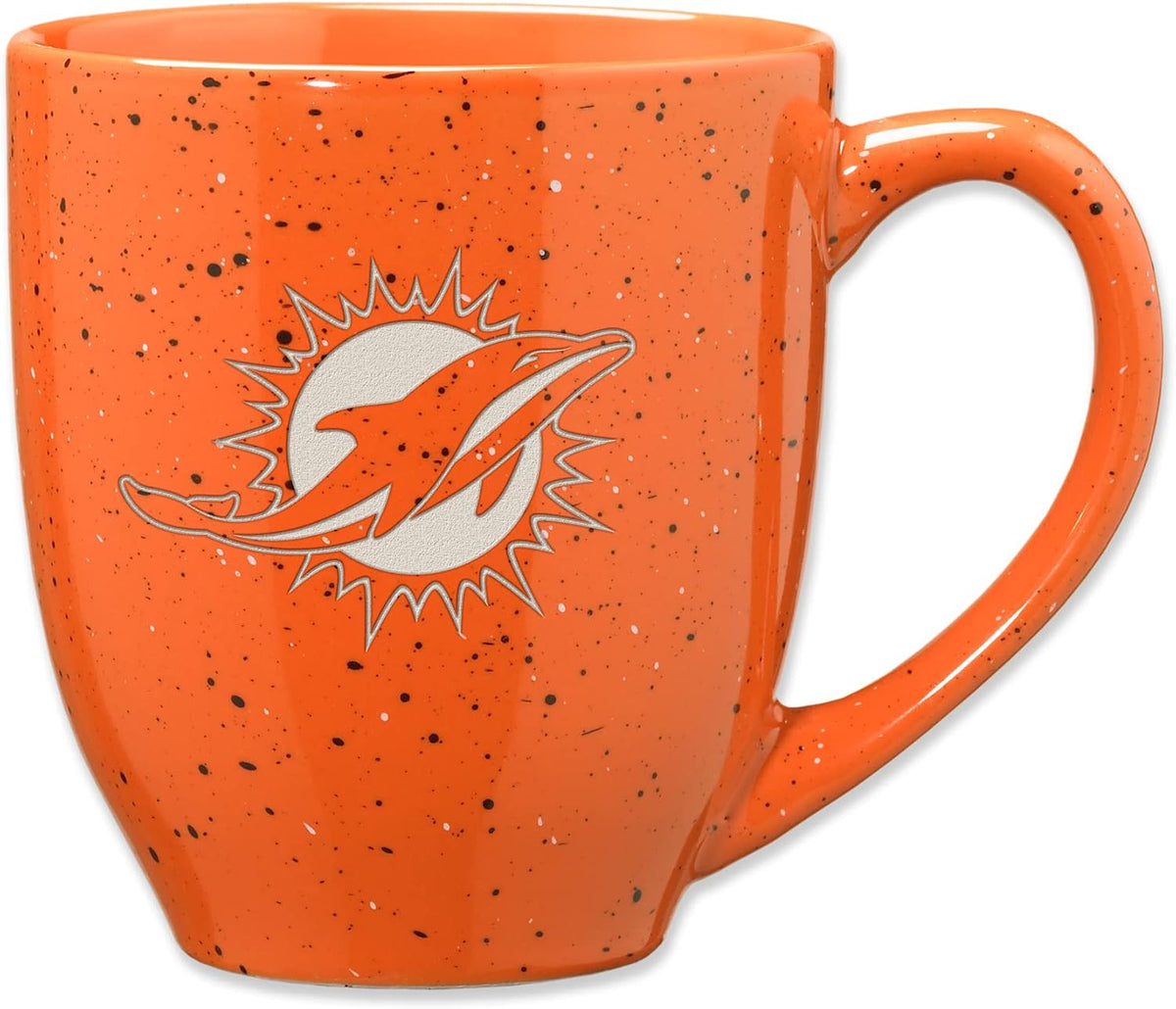 Rico Industries Football 16 oz Team Color Laser Engraved Speckled Ceramic Coffee Mug