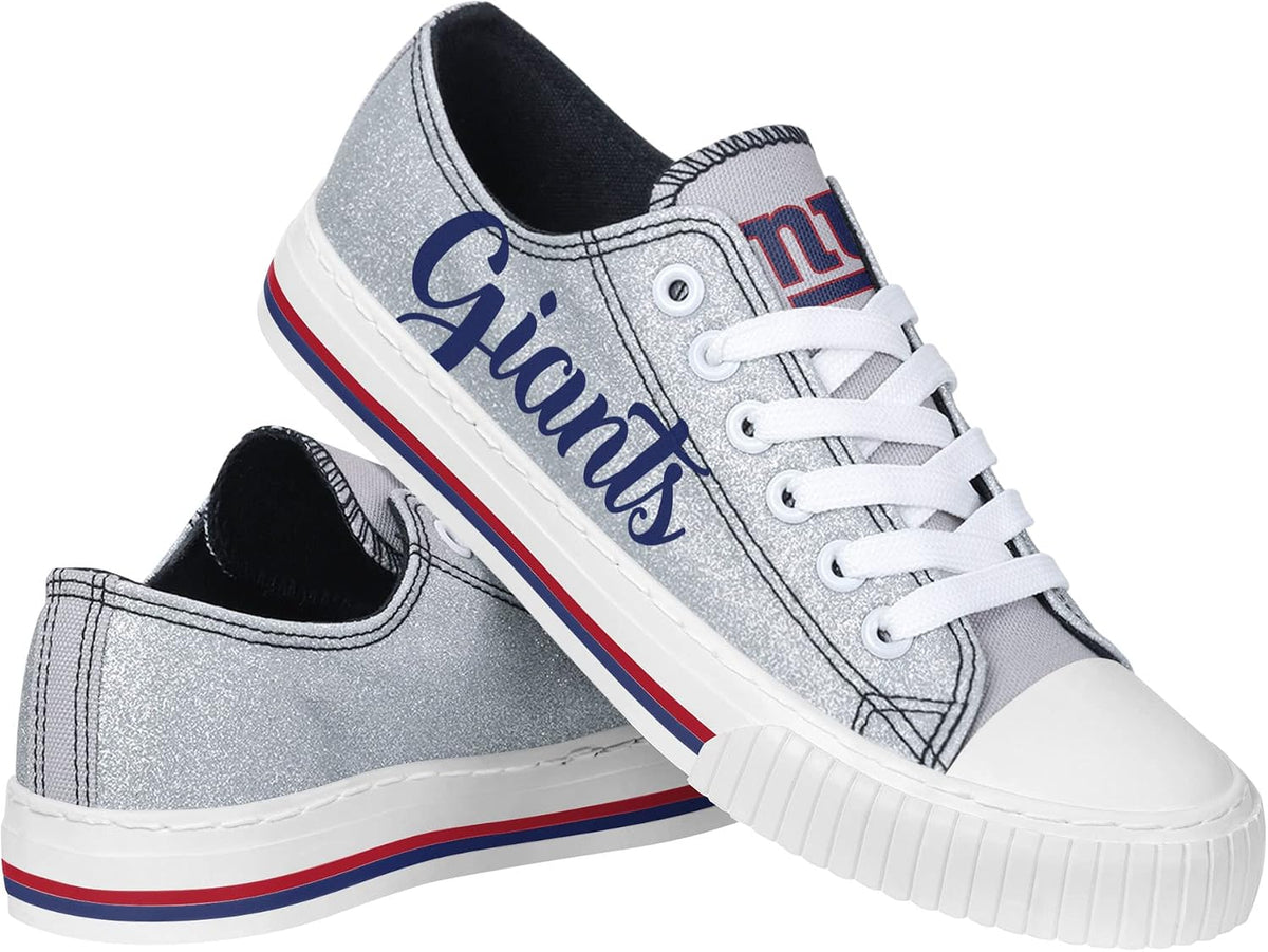 FOCO Womens Team Logo Ladies Fashion Color Glitter Low Top Canvas Sneakers Shoes