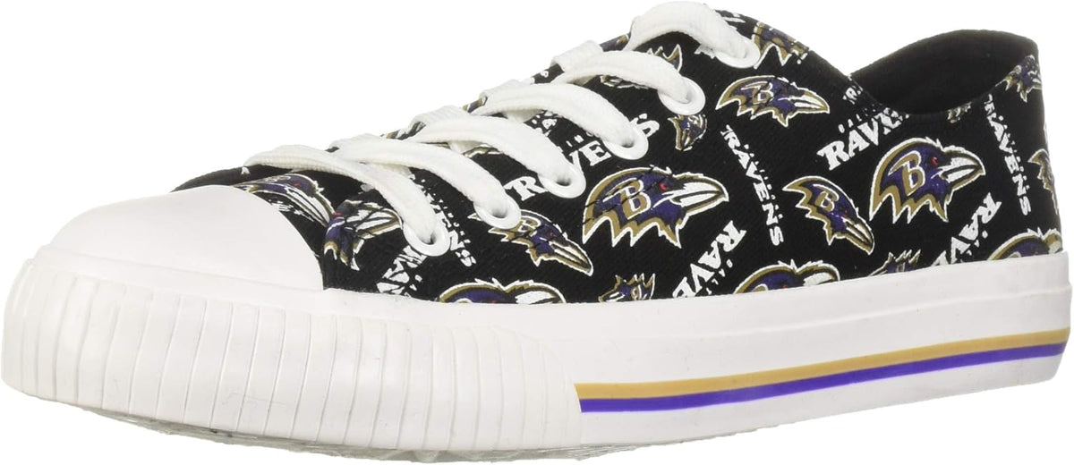 FOCO Womens  Team Logo Ladies Fashion Repeat Print Low Top Canvas Sneakers Shoes
