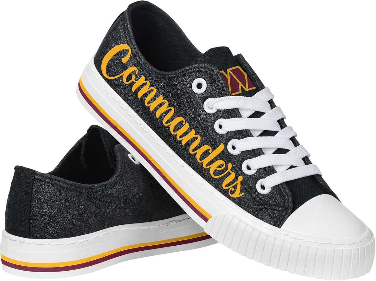 FOCO Womens Team Logo Ladies Fashion Color Glitter Low Top Canvas Sneakers Shoes