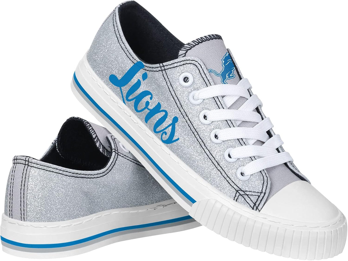 FOCO Womens Team Logo Ladies Fashion Color Glitter Low Top Canvas Sneakers Shoes
