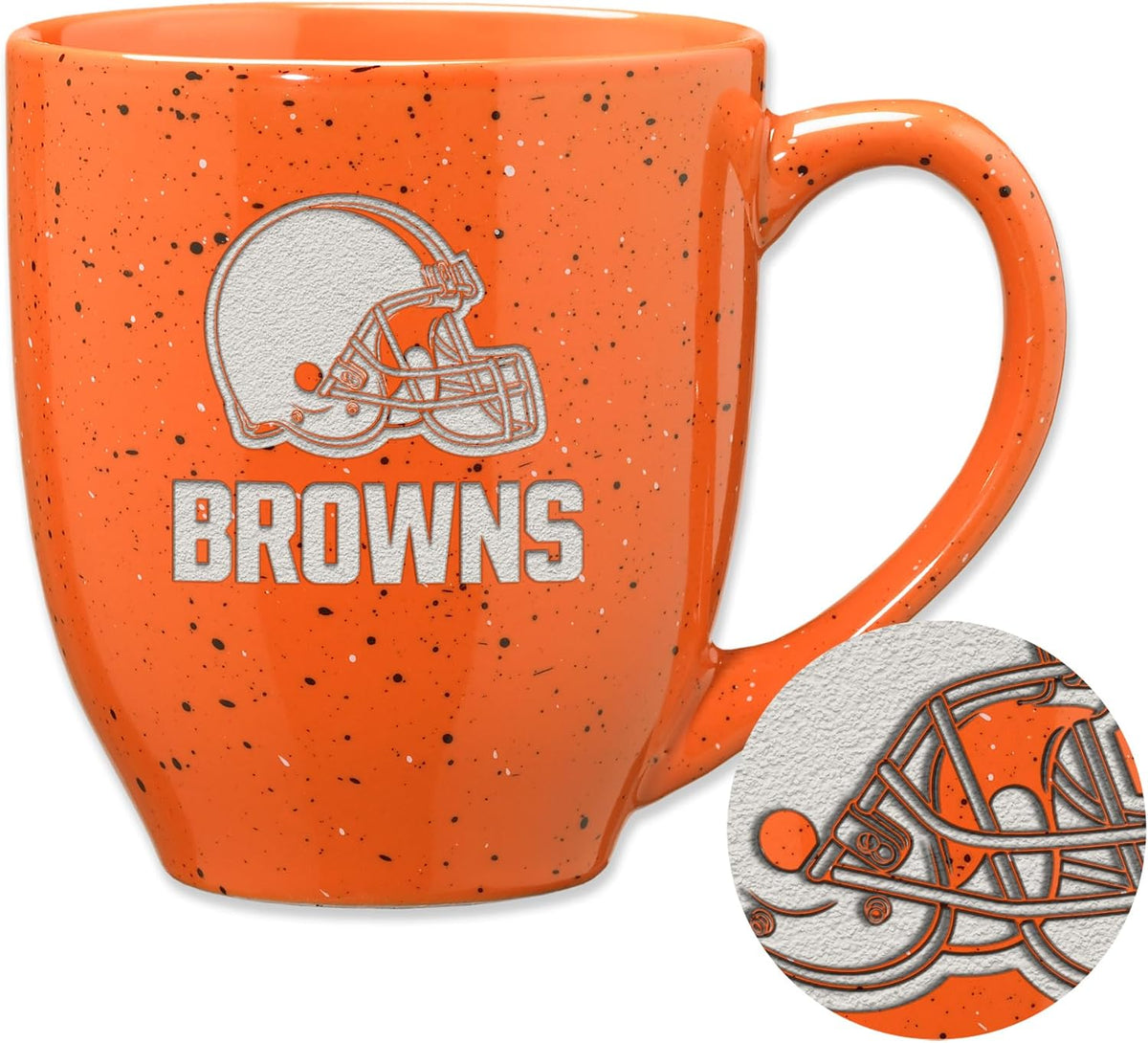 Rico Industries Football 16 oz Team Color Laser Engraved Speckled Ceramic Coffee Mug