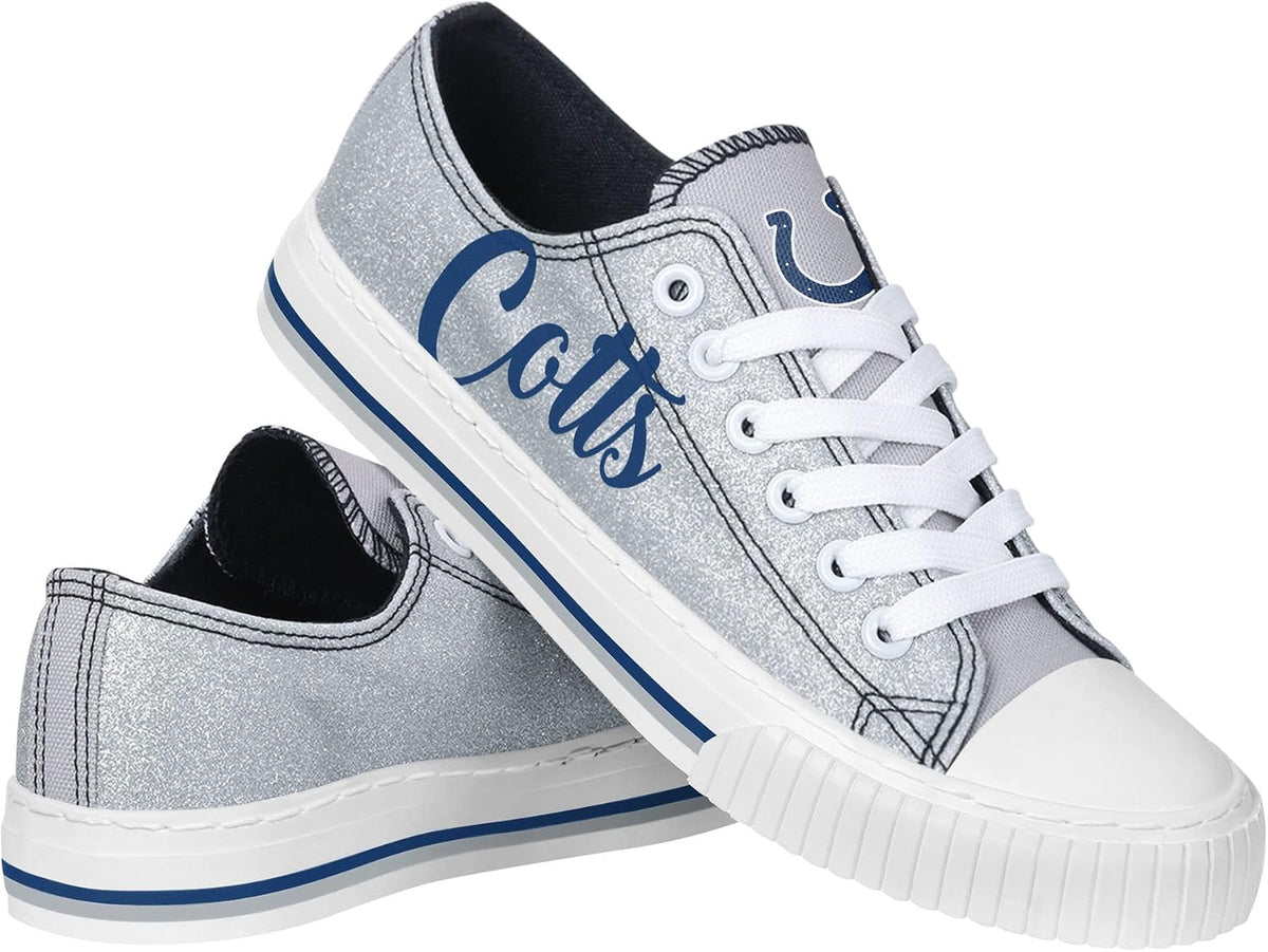 FOCO Womens Team Logo Ladies Fashion Color Glitter Low Top Canvas Sneakers Shoes