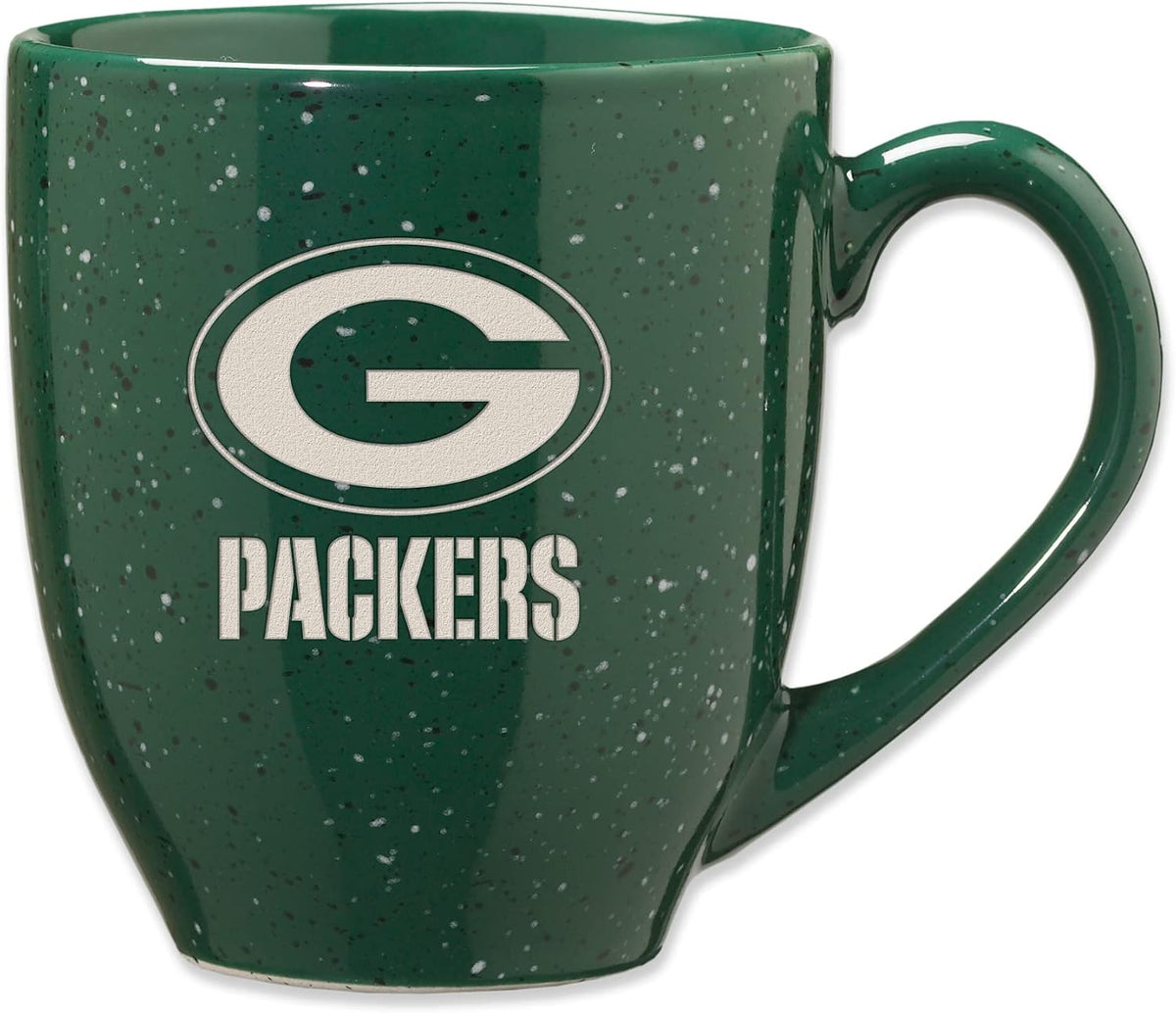 Rico Industries Football 16 oz Team Color Laser Engraved Speckled Ceramic Coffee Mug