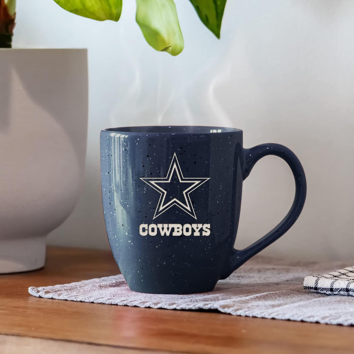 Rico Industries Football 16 oz Team Color Laser Engraved Speckled Ceramic Coffee Mug