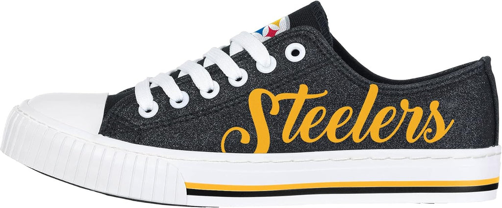 FOCO Womens Team Logo Ladies Fashion Color Glitter Low Top Canvas Sneakers Shoes