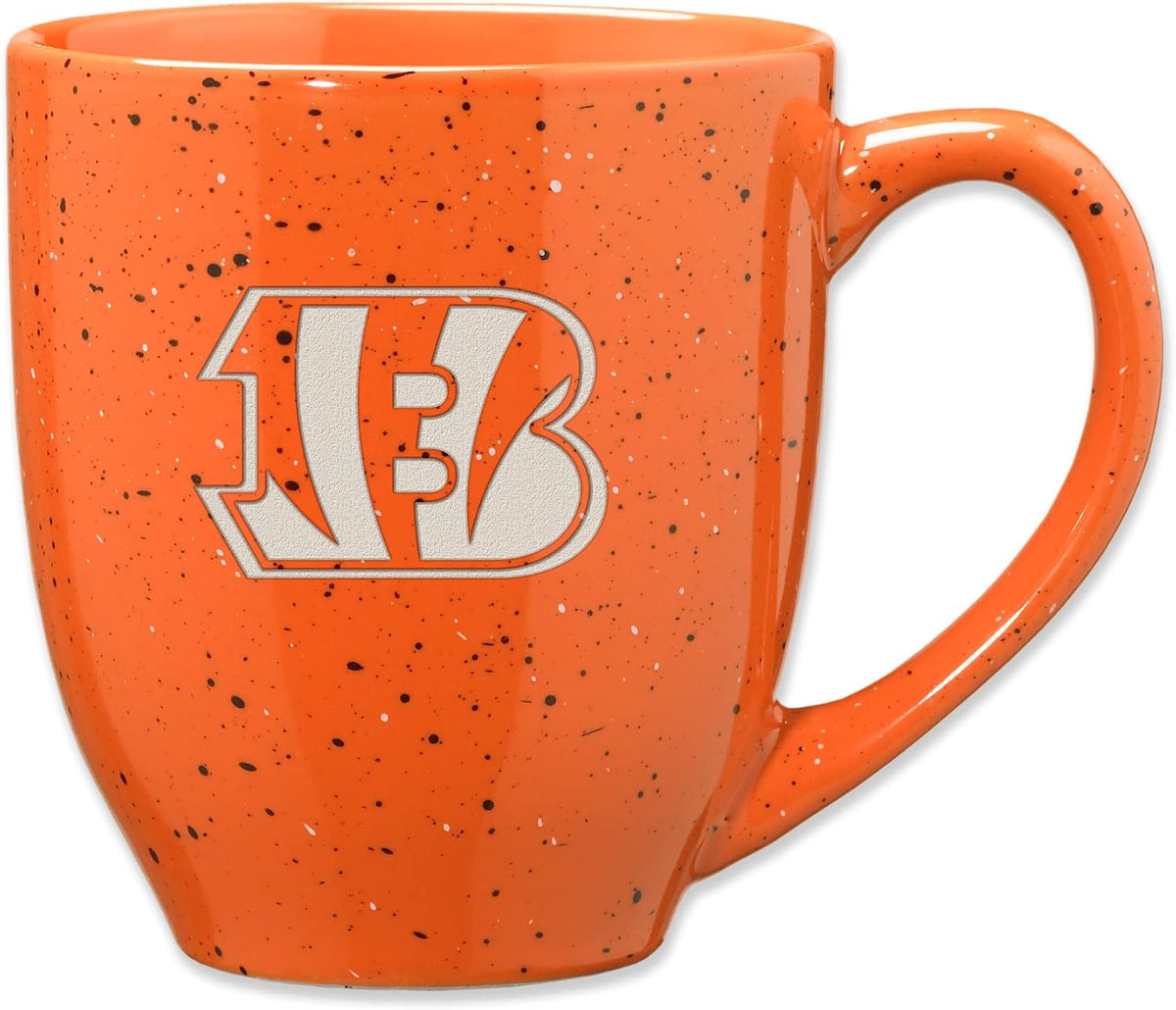 Rico Industries Football 16 oz Team Color Laser Engraved Speckled Ceramic Coffee Mug