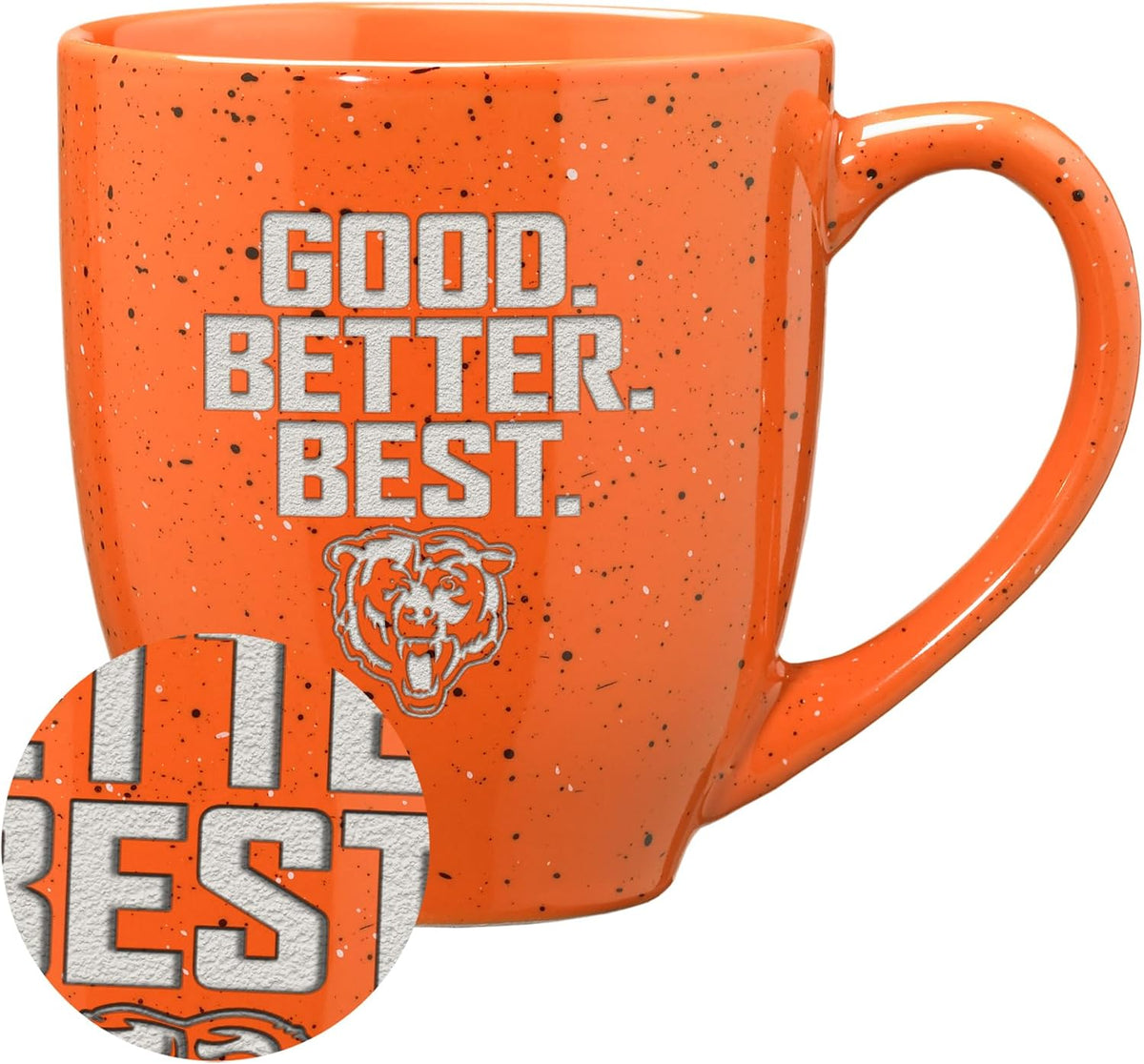 Rico Industries Football 16 oz Team Color Laser Engraved Speckled Ceramic Coffee Mug