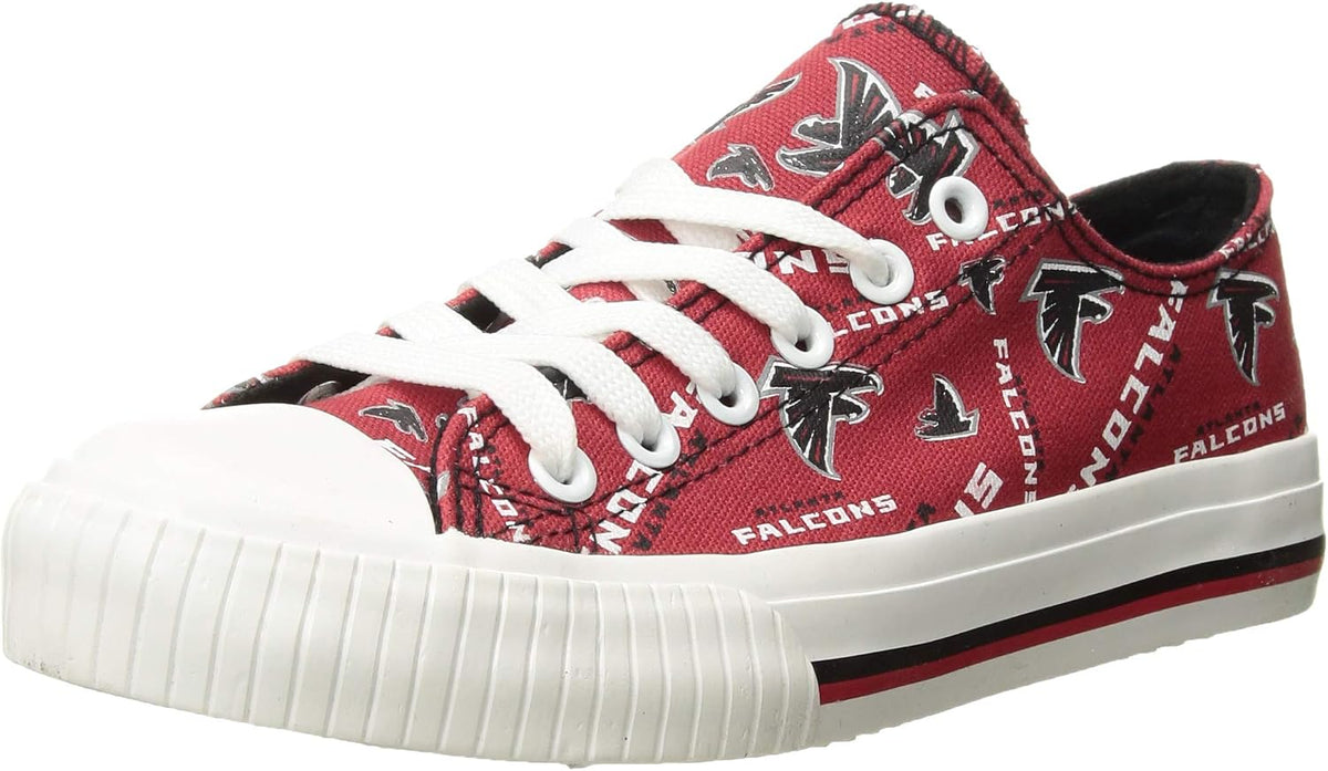 FOCO Womens  Team Logo Ladies Fashion Repeat Print Low Top Canvas Sneakers Shoes