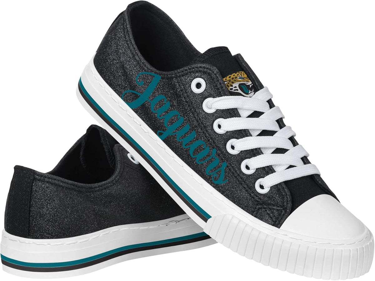 FOCO Womens Team Logo Ladies Fashion Color Glitter Low Top Canvas Sneakers Shoes