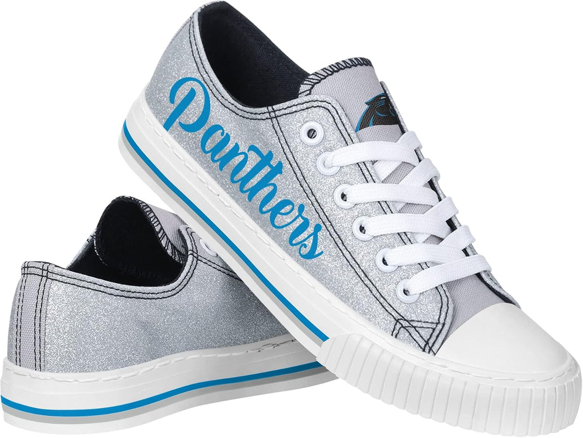 FOCO Womens Team Logo Ladies Fashion Color Glitter Low Top Canvas Sneakers Shoes