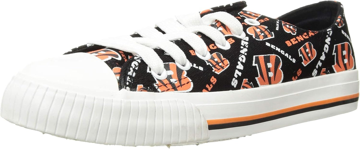 FOCO Womens  Team Logo Ladies Fashion Repeat Print Low Top Canvas Sneakers Shoes
