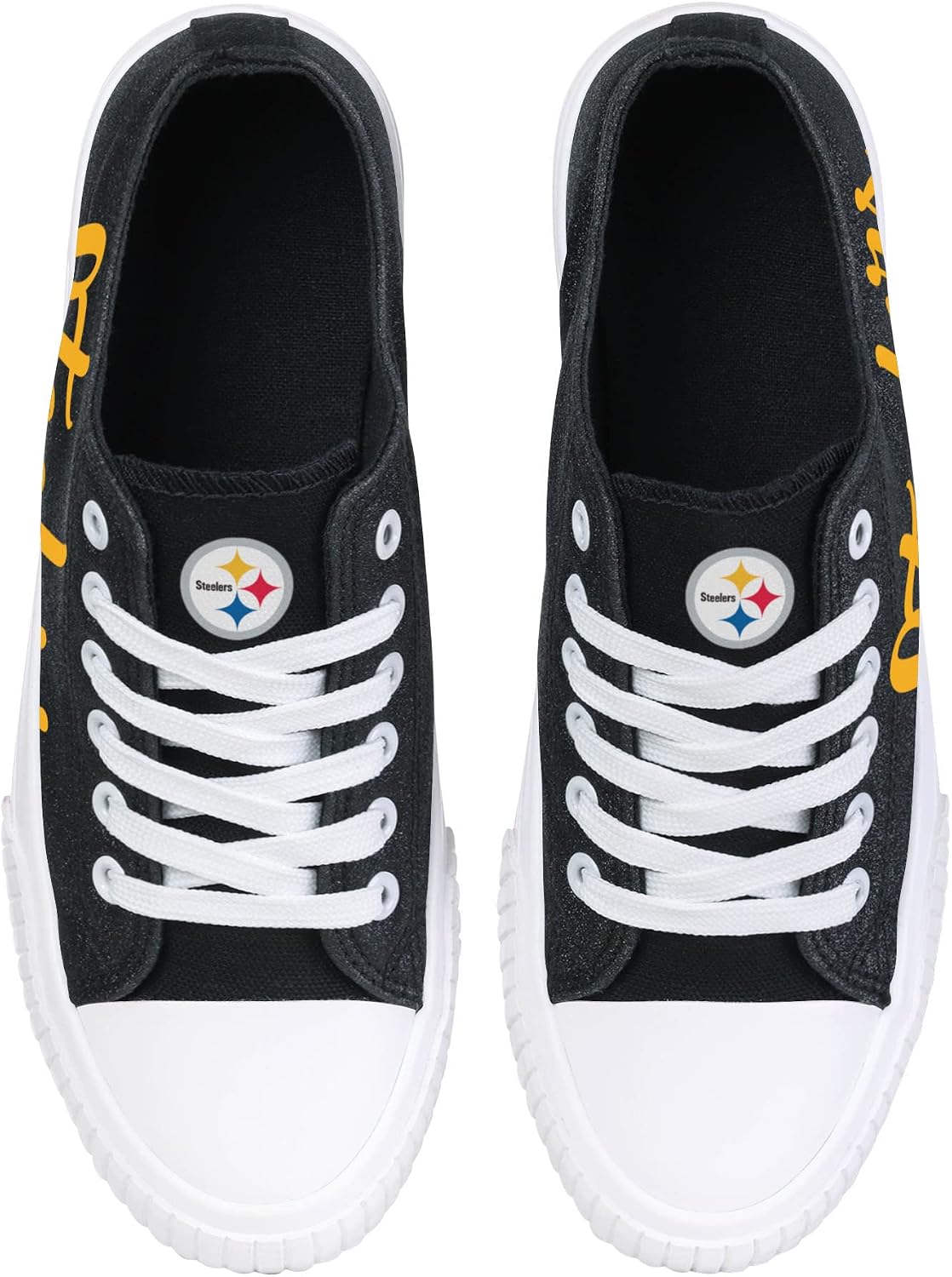 FOCO Womens Team Logo Ladies Fashion Color Glitter Low Top Canvas Sneakers Shoes