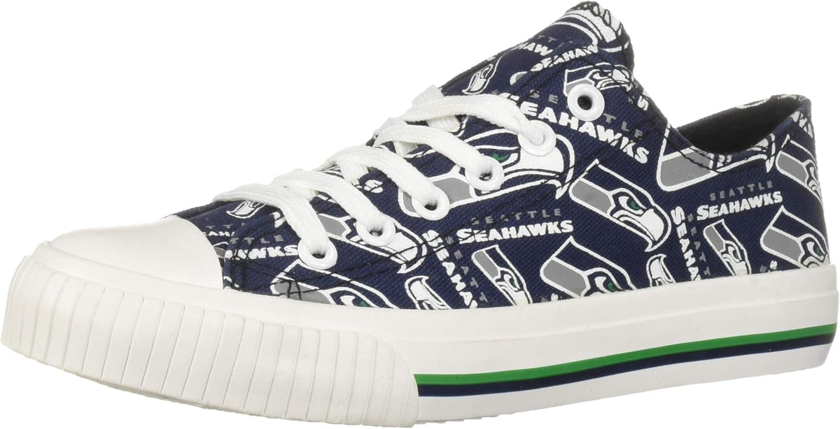 FOCO Womens  Team Logo Ladies Fashion Repeat Print Low Top Canvas Sneakers Shoes