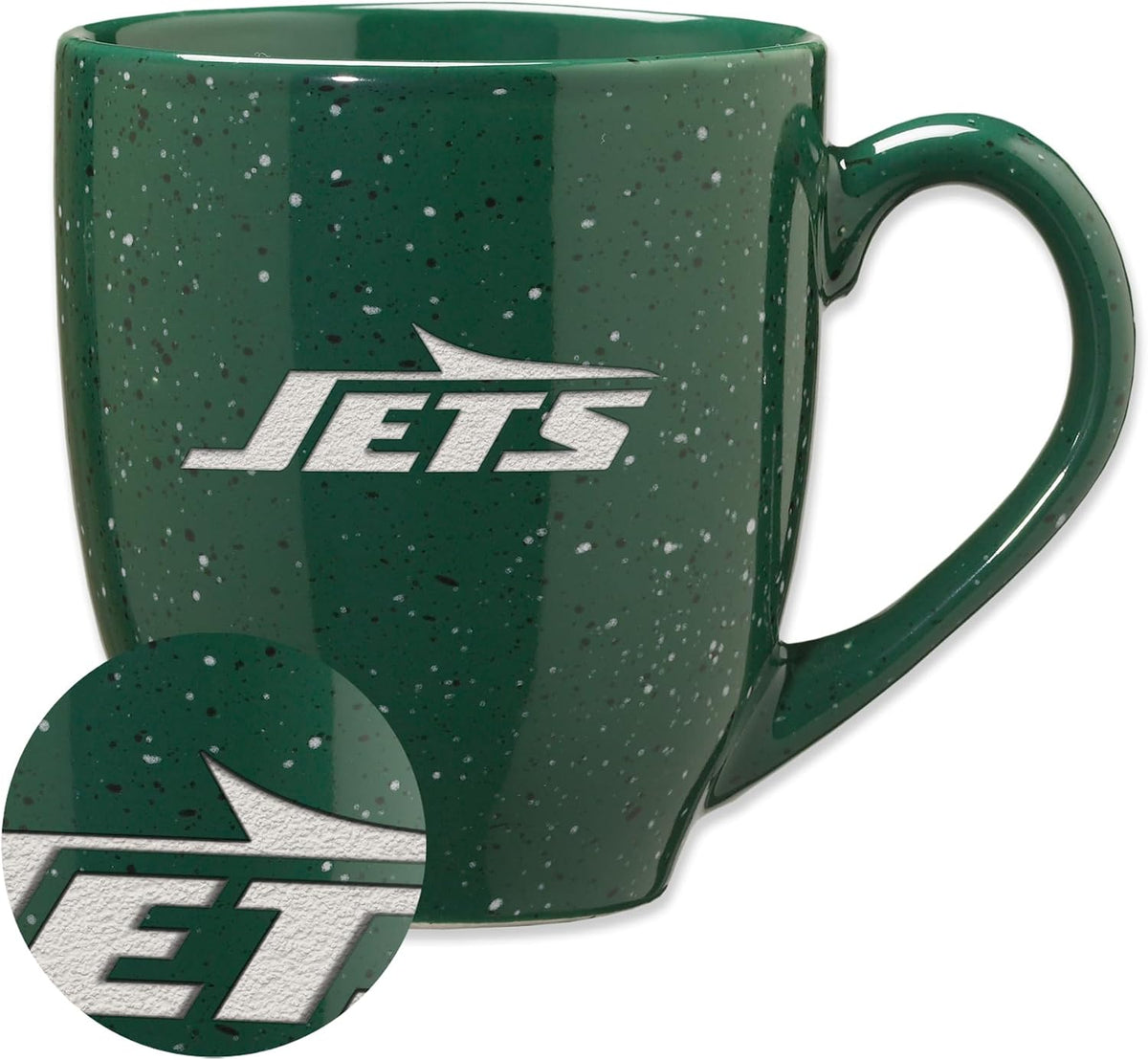 Rico Industries Football 16 oz Team Color Laser Engraved Speckled Ceramic Coffee Mug