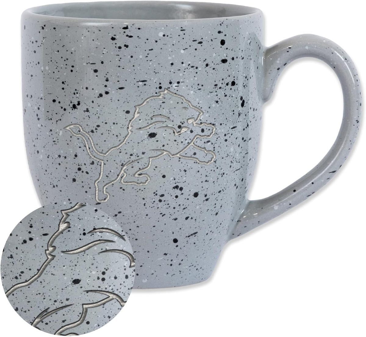 Rico Industries Football 16 oz Team Color Laser Engraved Speckled Ceramic Coffee Mug