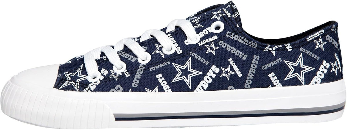 FOCO Womens  Team Logo Ladies Fashion Repeat Print Low Top Canvas Sneakers Shoes