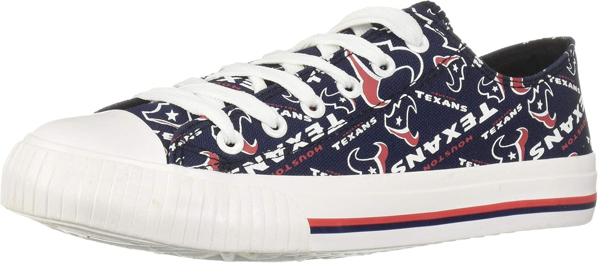 FOCO Womens  Team Logo Ladies Fashion Repeat Print Low Top Canvas Sneakers Shoes
