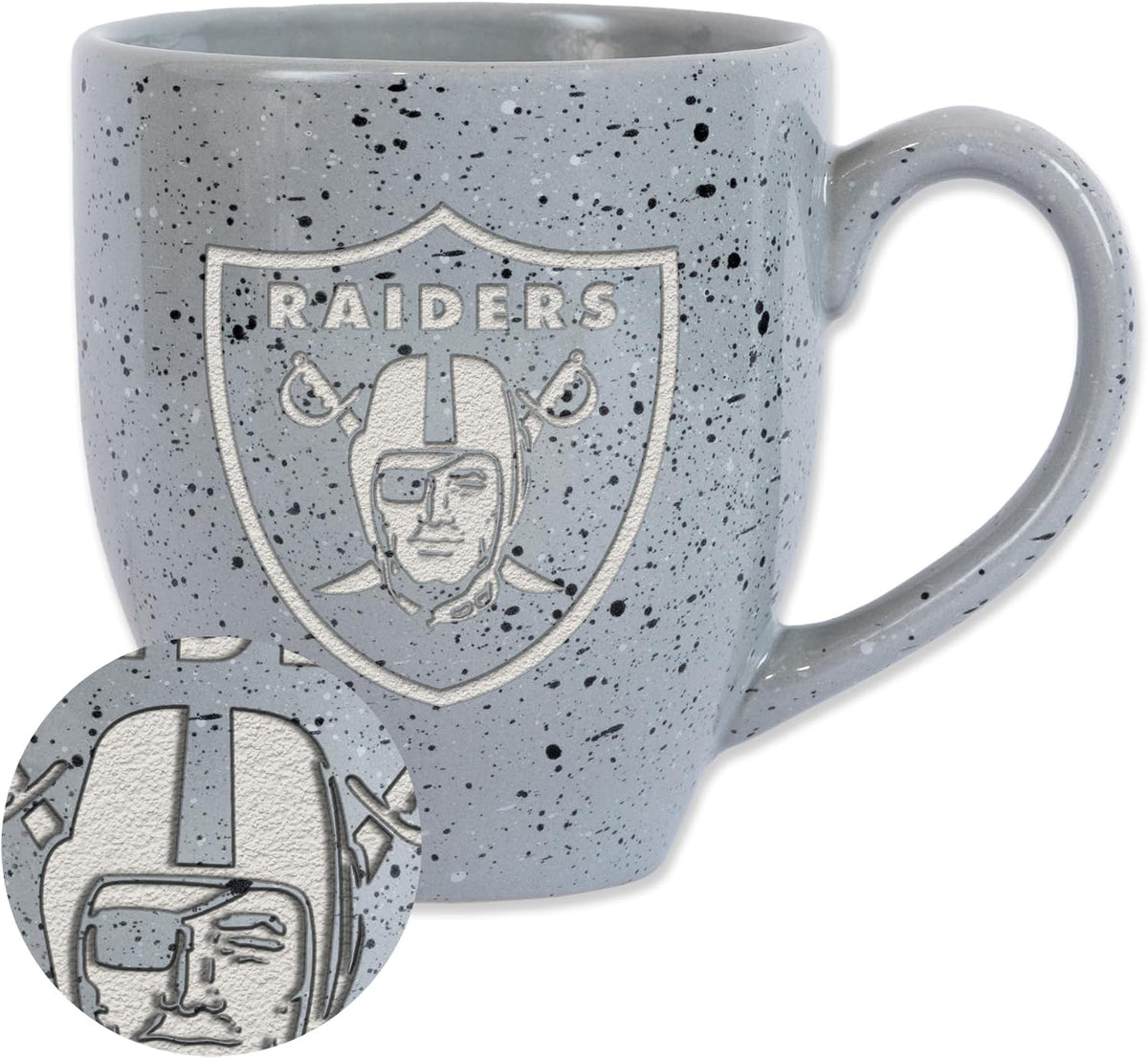 Rico Industries Football 16 oz Team Color Laser Engraved Speckled Ceramic Coffee Mug