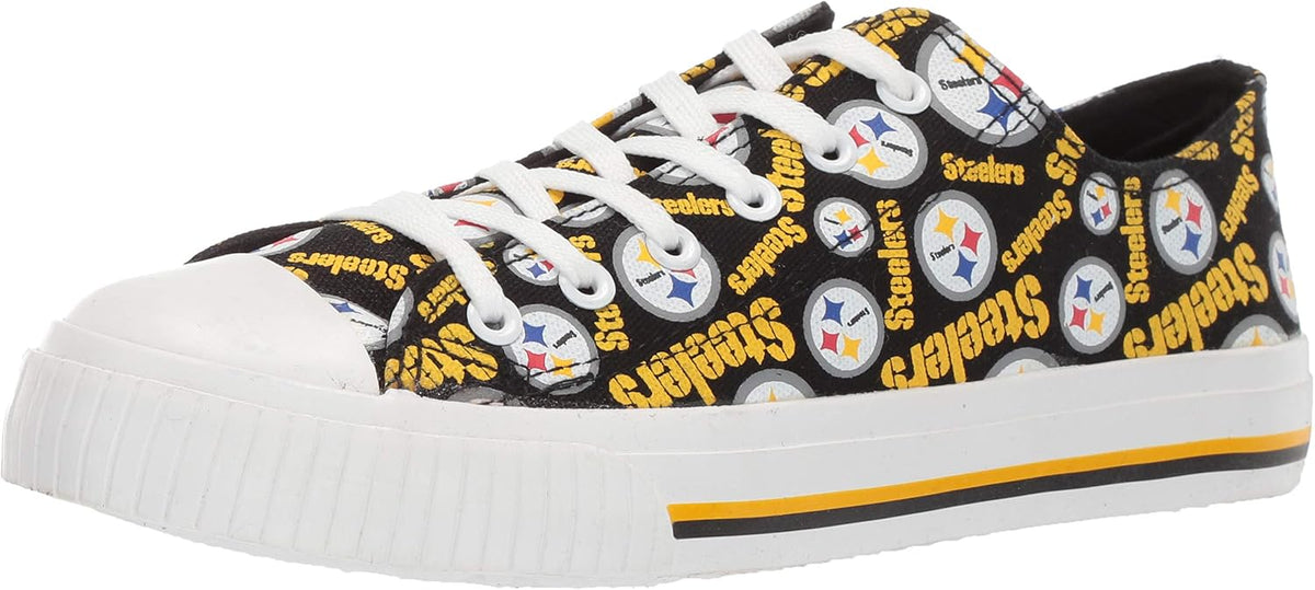 FOCO Womens  Team Logo Ladies Fashion Repeat Print Low Top Canvas Sneakers Shoes
