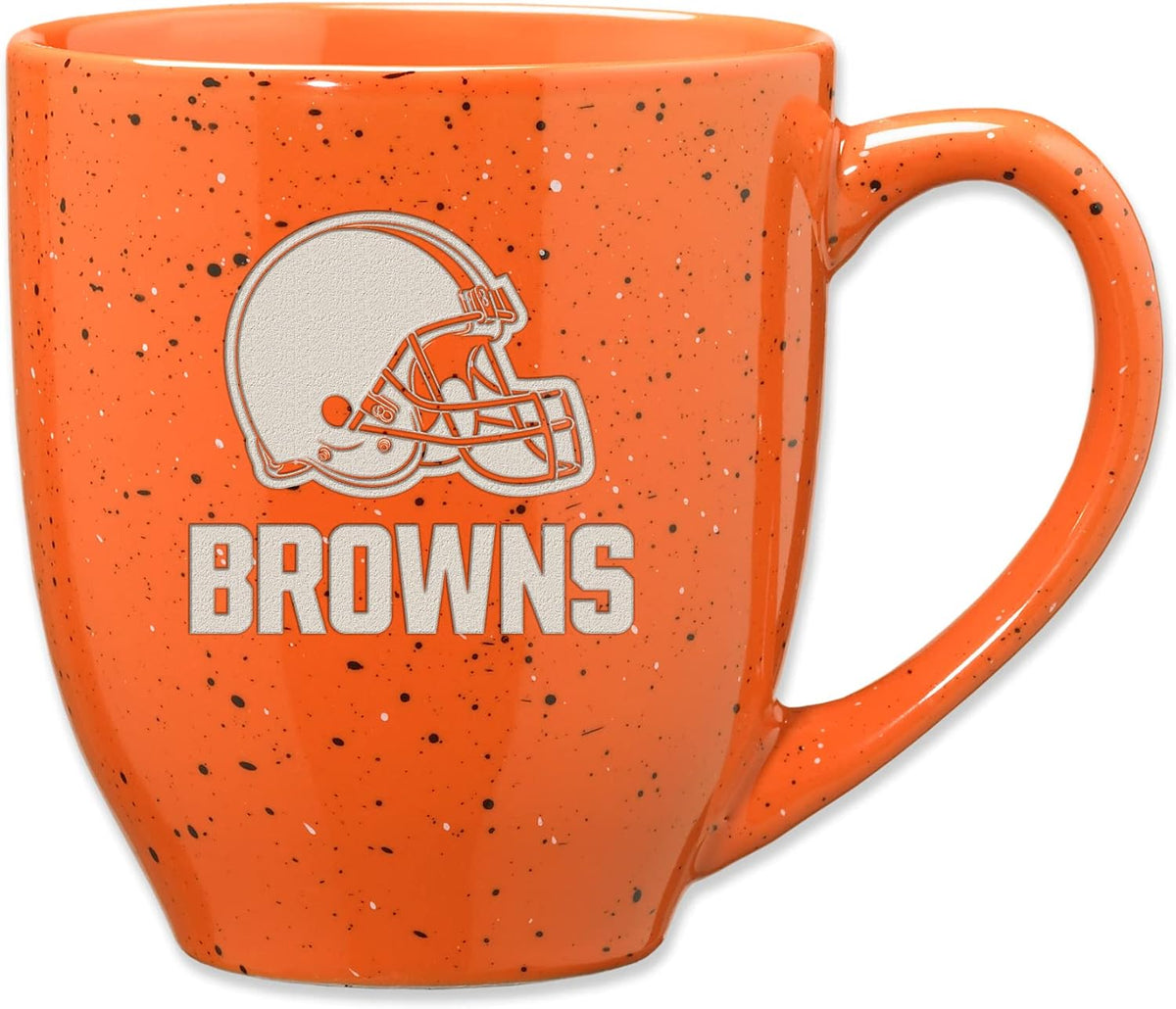 Rico Industries Football 16 oz Team Color Laser Engraved Speckled Ceramic Coffee Mug