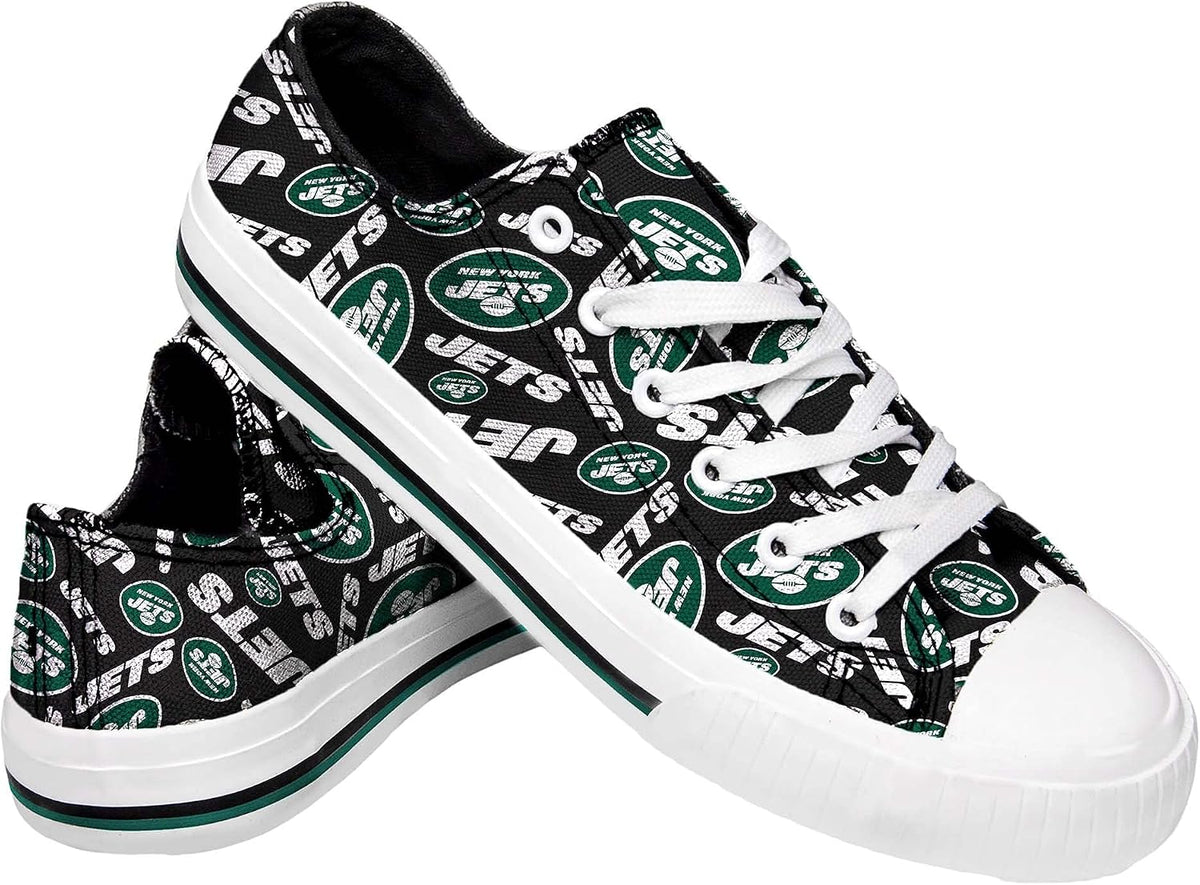 FOCO Womens  Team Logo Ladies Fashion Repeat Print Low Top Canvas Sneakers Shoes