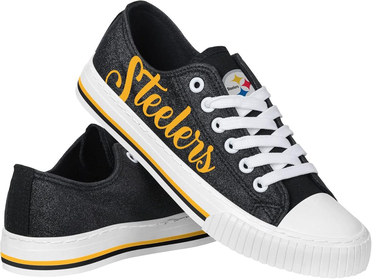 FOCO Womens Team Logo Ladies Fashion Color Glitter Low Top Canvas Sneakers Shoes