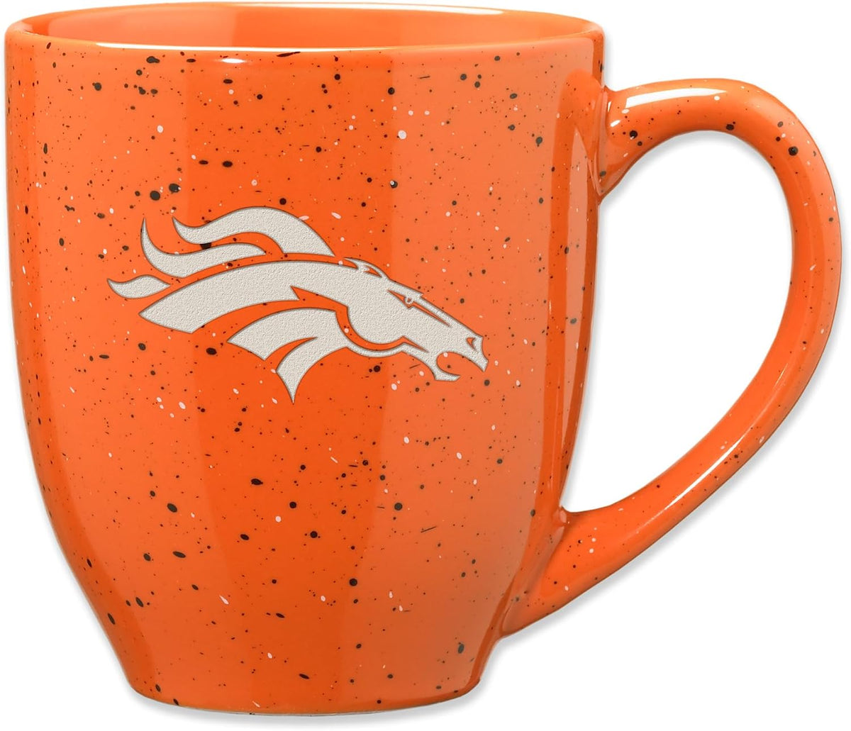 Rico Industries Football 16 oz Team Color Laser Engraved Speckled Ceramic Coffee Mug