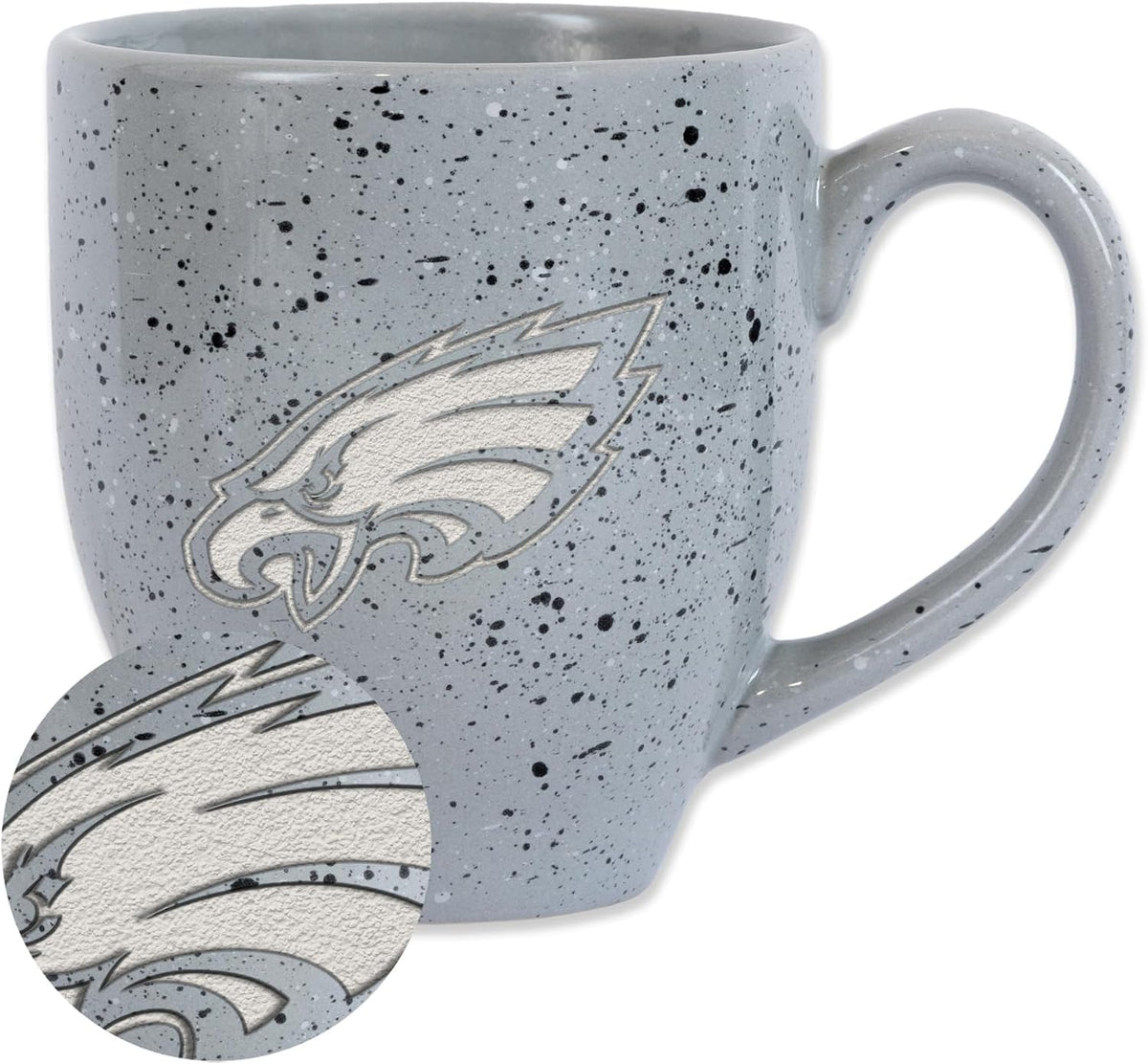 Rico Industries Football 16 oz Team Color Laser Engraved Speckled Ceramic Coffee Mug