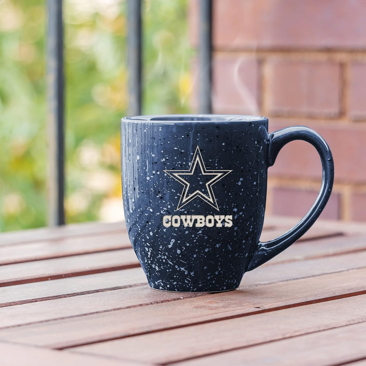 Rico Industries Football 16 oz Team Color Laser Engraved Speckled Ceramic Coffee Mug
