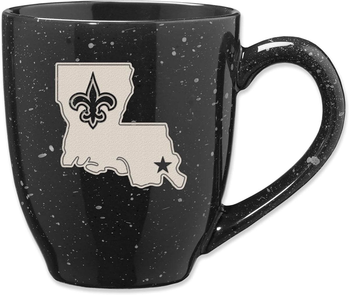 Rico Industries Football 16 oz Team Color Laser Engraved Speckled Ceramic Coffee Mug