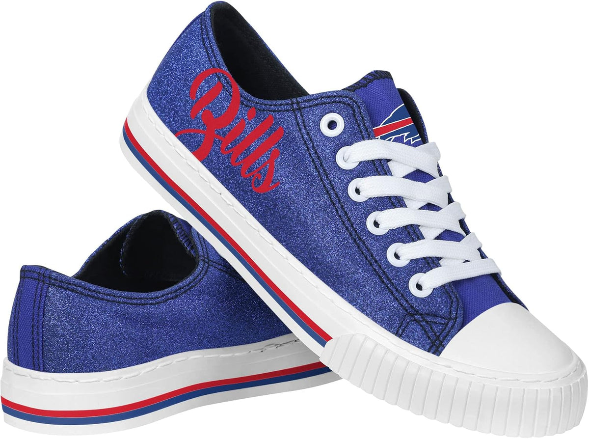 FOCO Womens Team Logo Ladies Fashion Color Glitter Low Top Canvas Sneakers Shoes