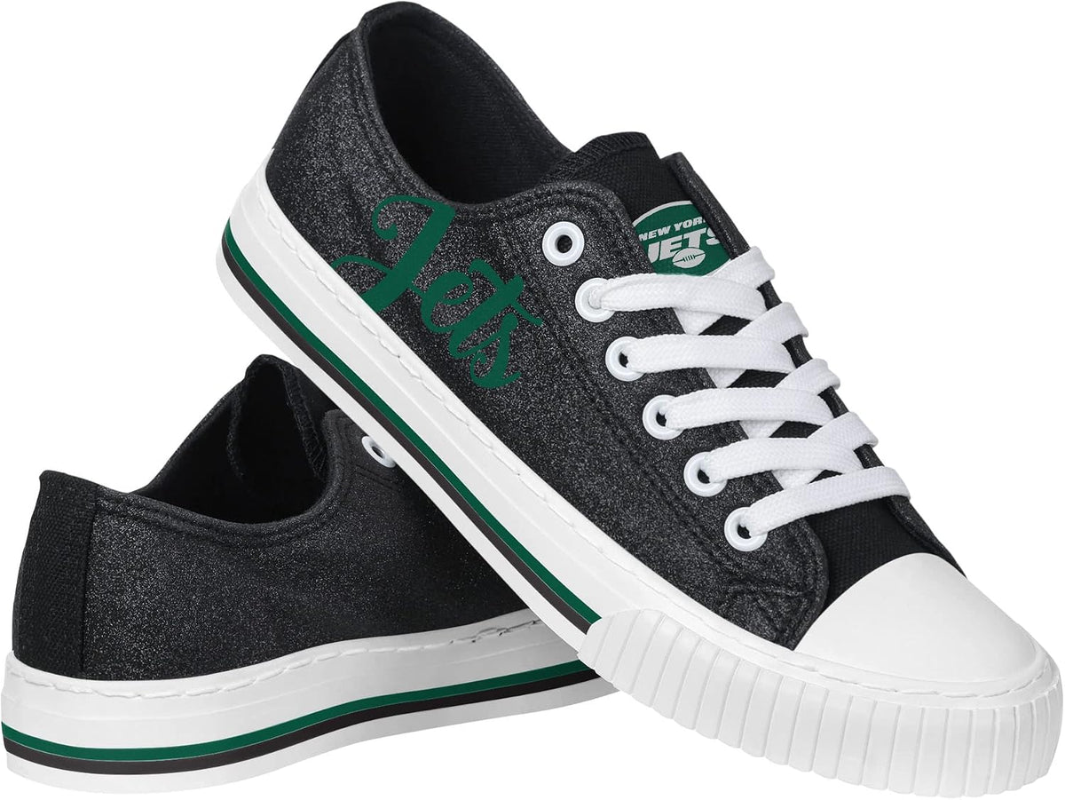 FOCO Womens Team Logo Ladies Fashion Color Glitter Low Top Canvas Sneakers Shoes